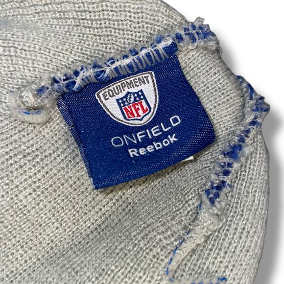 New York Giants Beanie Reebok On Field NFL Equipment Knit OS Football Gray Blue - Picture 6 of 11